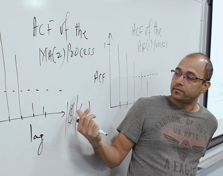 A Murray State math professor gives a lecture.