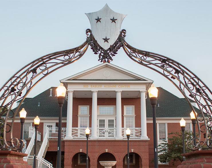 Close up of Carter Alumni Plaza shield