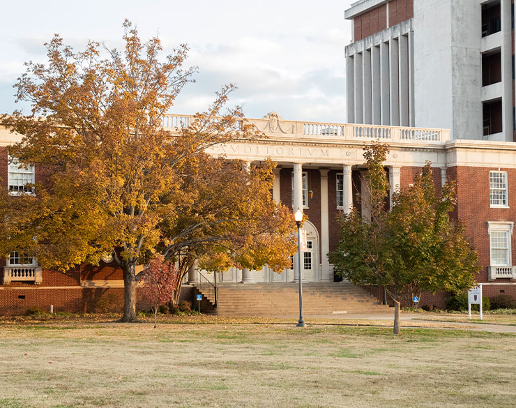 Lovett Auditorium in the Spring