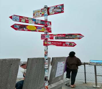 Signage and Stickers on Mountain Top