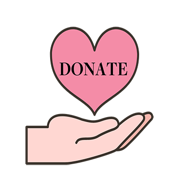 Donate to the COEHS Lactation Room [hand held out with heart above it with the word "donate" inside it]