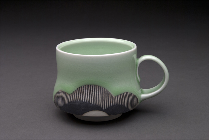 Decorative ceramic mug made by student Youna Lee. 