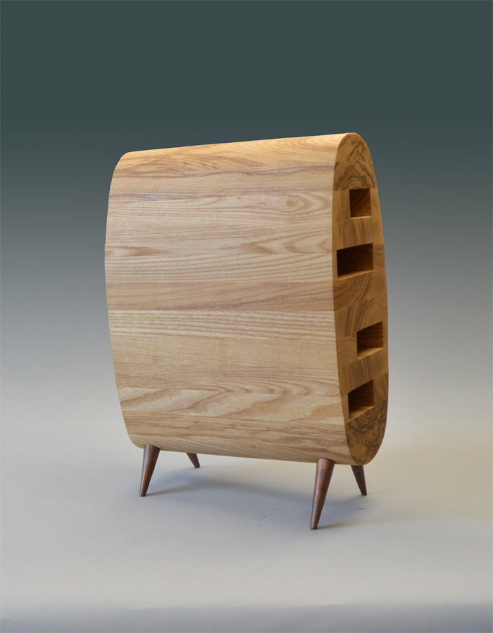 A wooden sculpture by student Delaney Rogers. 