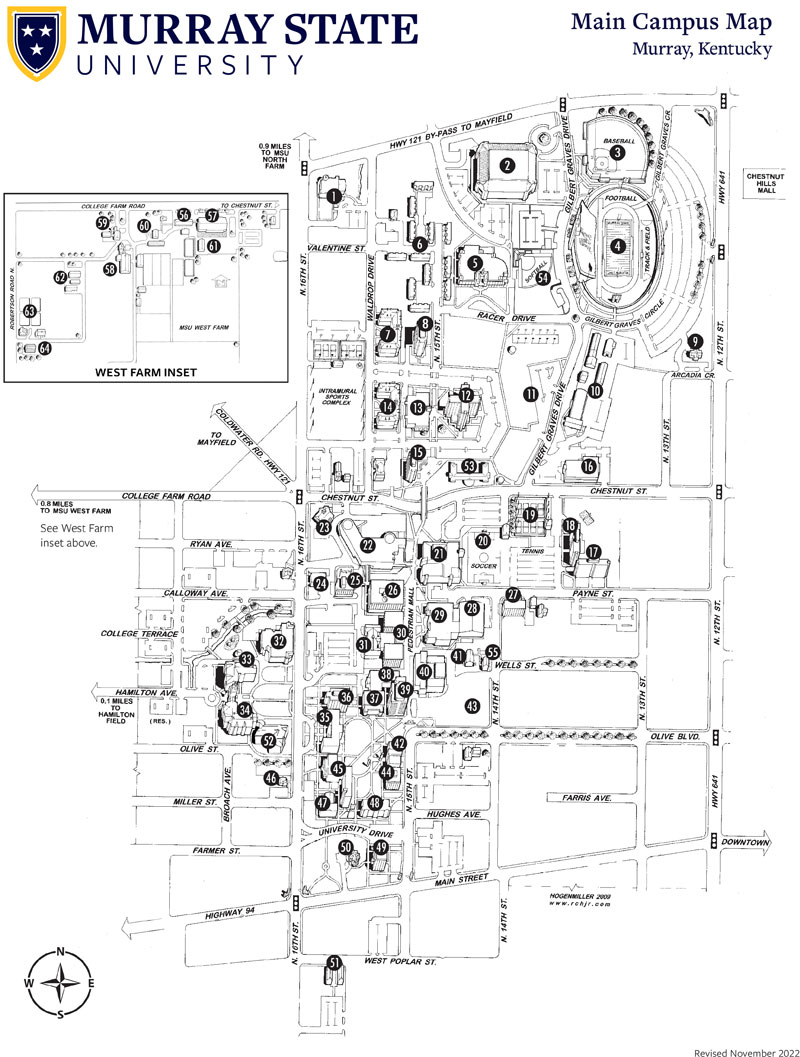 Map of Murray State University campus