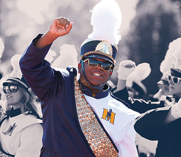 Racer band musician at homecoming