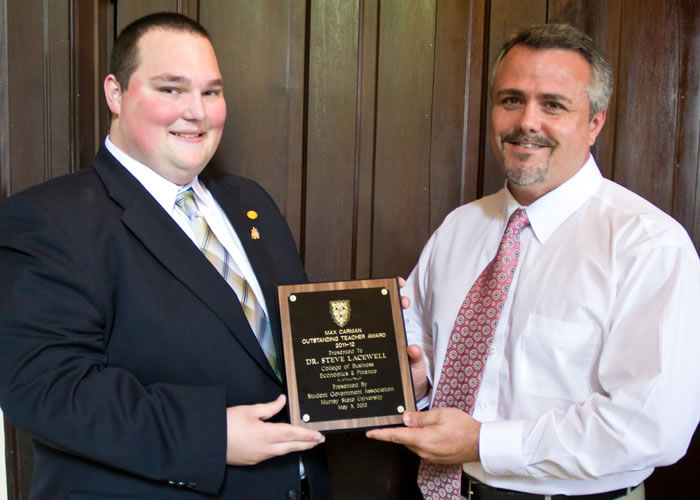 2012 Max Carman Award presented by Jeremiah Johnson, SGA President