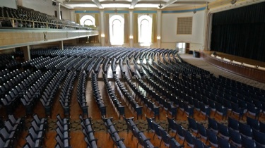 The 2000-seat floor seating in historic Lovett Auditorium.