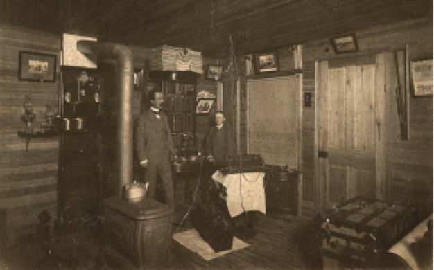 Nathan and Bernard Stubblefield in the workshop, 1902