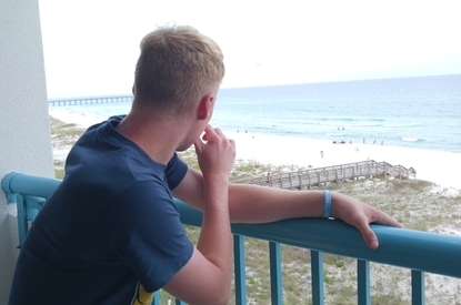 Freshman Cade Howell looks out at the ocean during a recent trip to the beach.