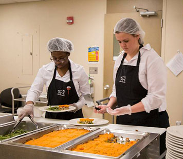 Students in food science lab