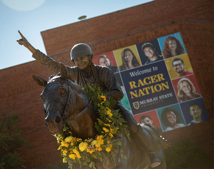 Racer One statue in front of Curris Center. Learn more about transferring credits. 