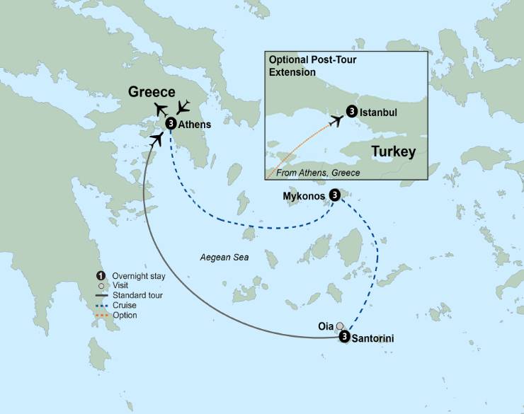 Itinerary Map - Greece Island Hopper