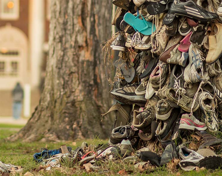 The Shoe Tree in front of Lovett Auditorium