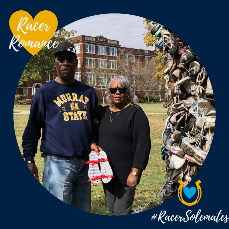 Victoria  and Ronnie “Cochise” Williams in front of the Shoetree.