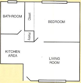 one bedroom floor plan for college courts apartment