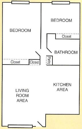 two bedroom floor plan for college courts apartment