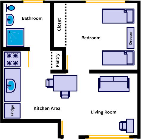 College Courts 1 Bedroom