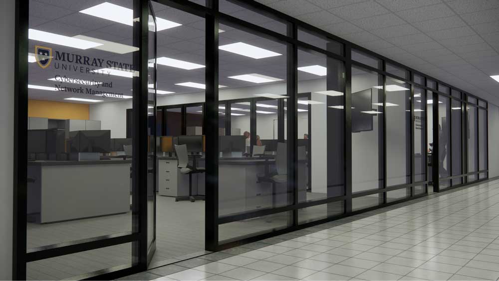 Rendering of the renovated Cybersecurity space in the IT Building