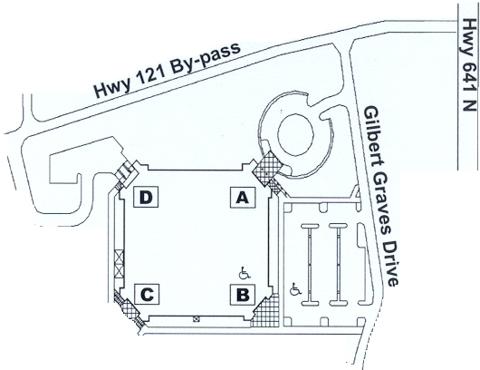 Map of CFSB Center entrances