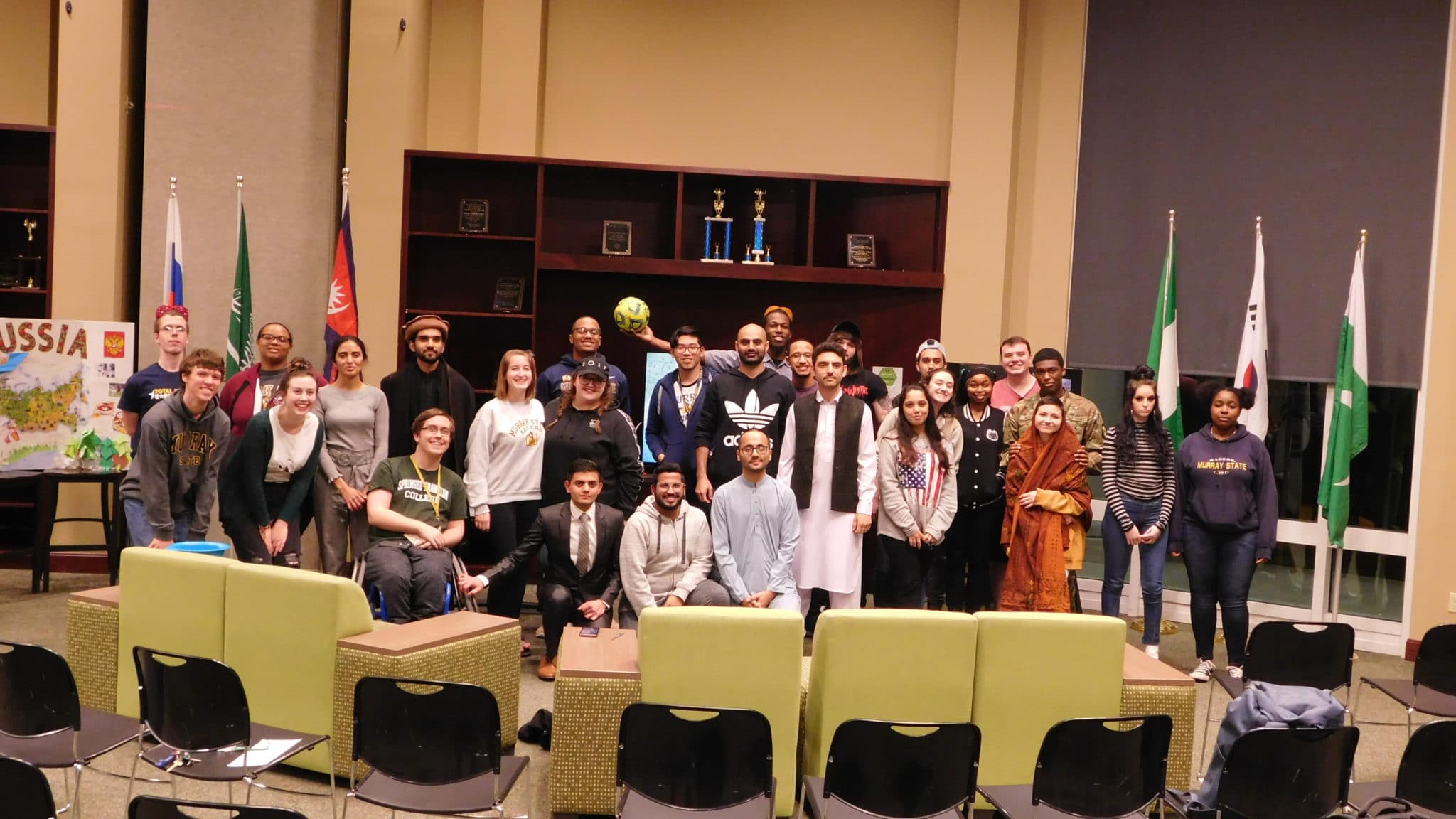international students at the HC Franklin Residence Hall following a cultural event