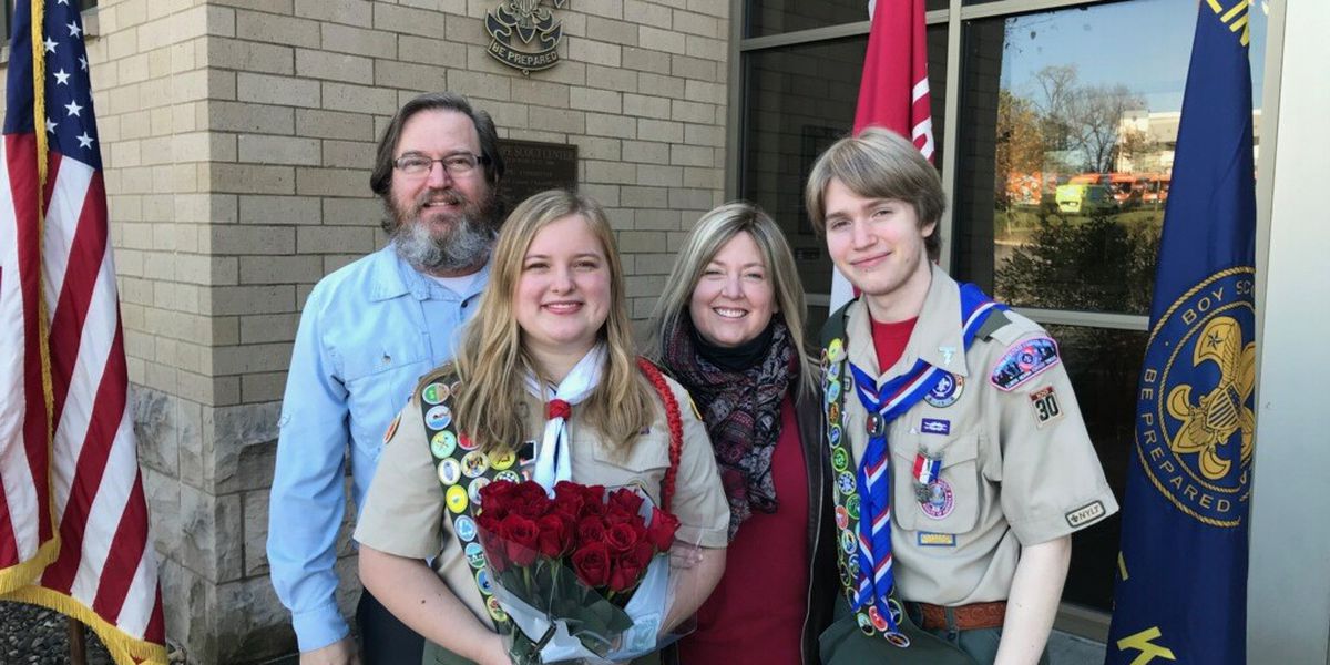 Amanda Dewey with her family