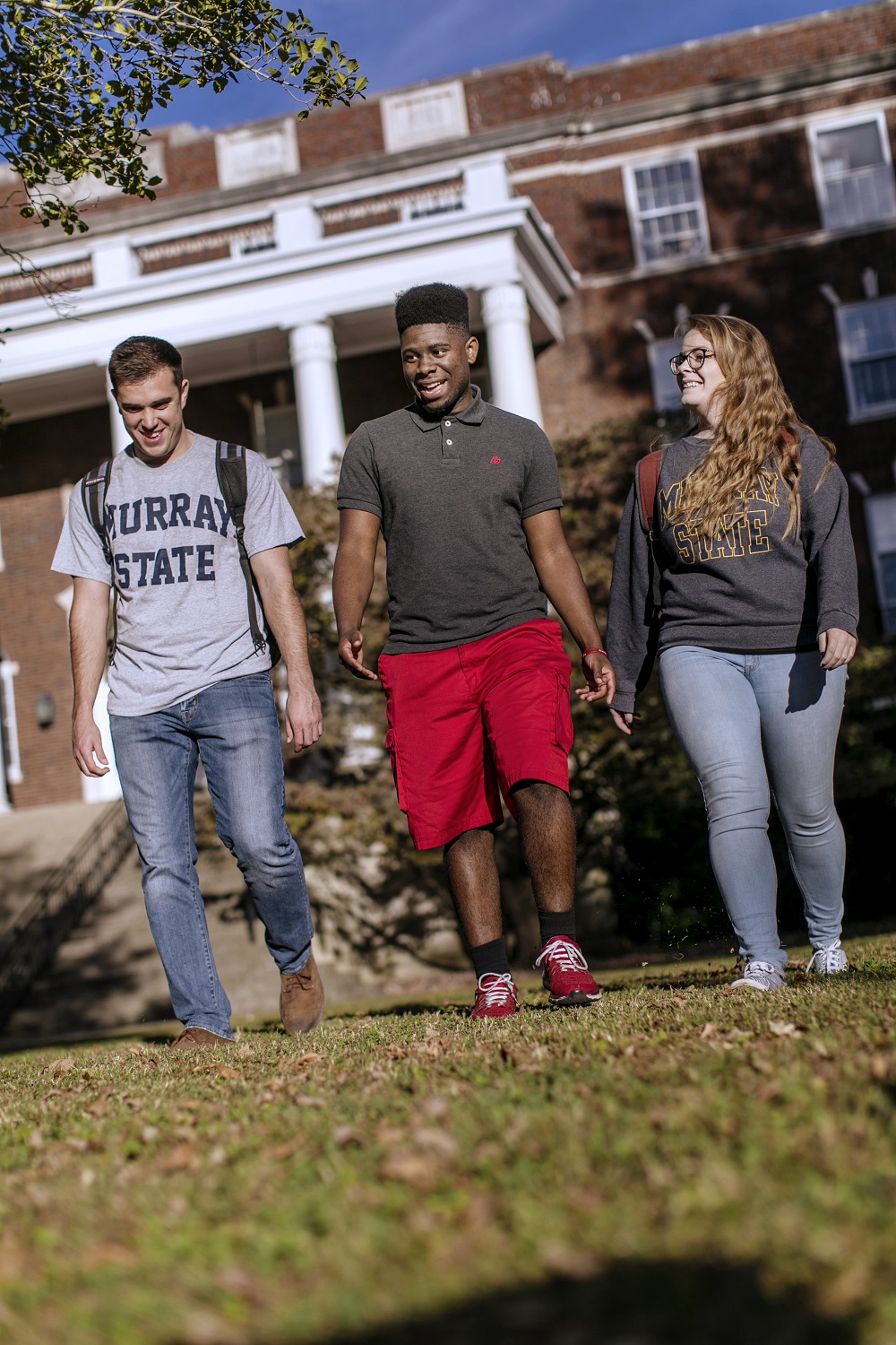 campus shot of students