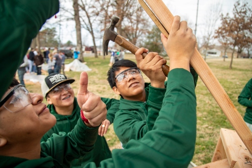 students assembling projects for Eday 2026