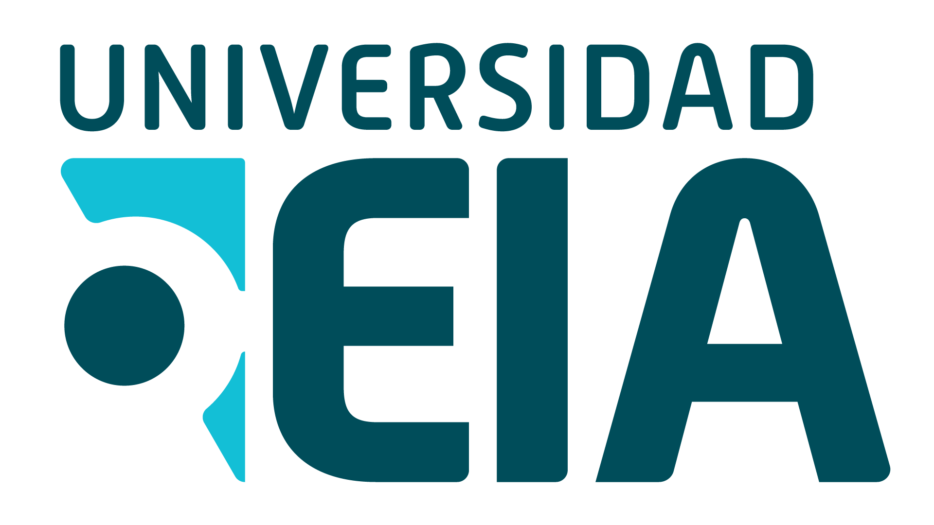 Universidad EIA logo in navy blue and turquoise