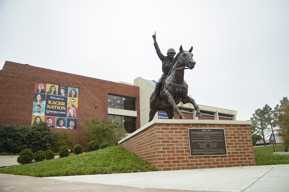 Racer One statue, lower angle