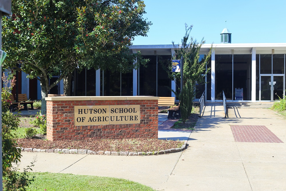 Hutson School of Agriculture sign
