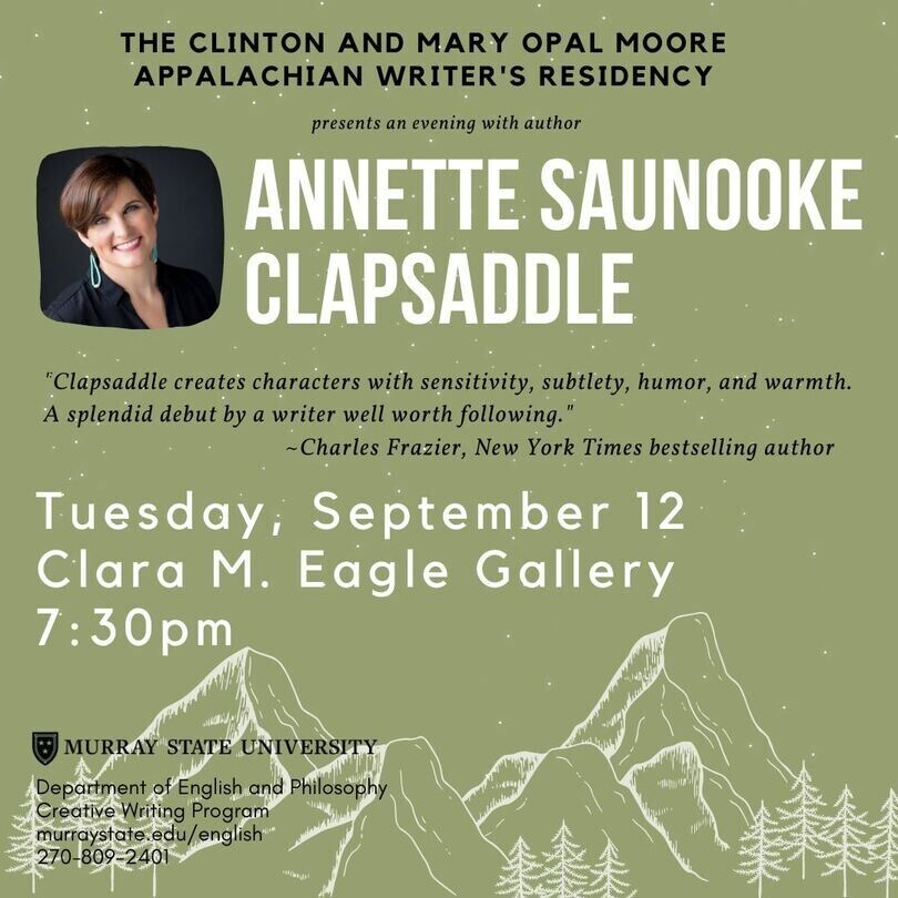 2023 Clinton and Mary Opal Moore Appalachian Writer-in-Residence, Annette Saunooke Clapsaddle poster