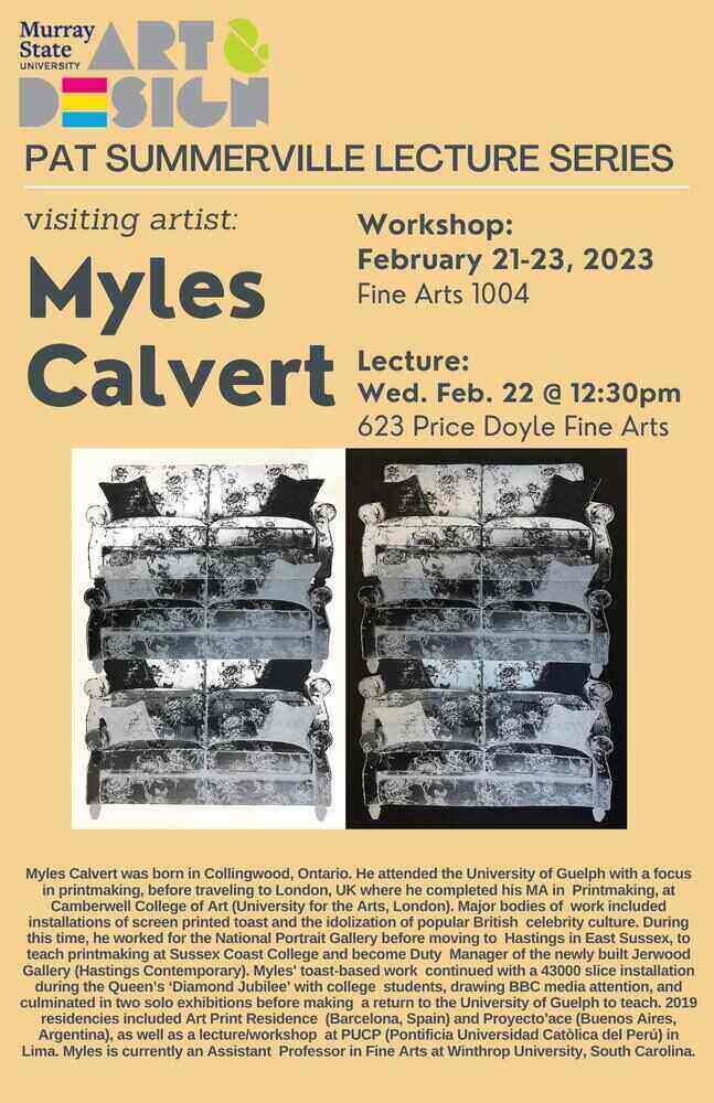Myles Calvert lecture poster