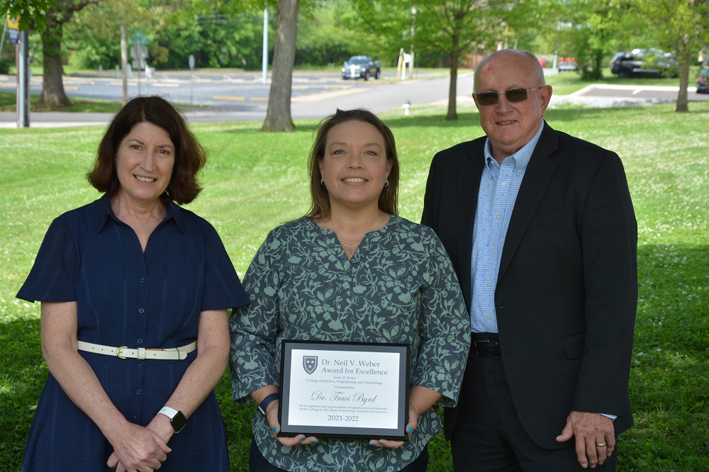 Pictured from left to right are Dr. Claire Fuller; Dr. Traci Byrd, recipient of the 2021 Neil Weber Award for Excellence; and Neil Weber