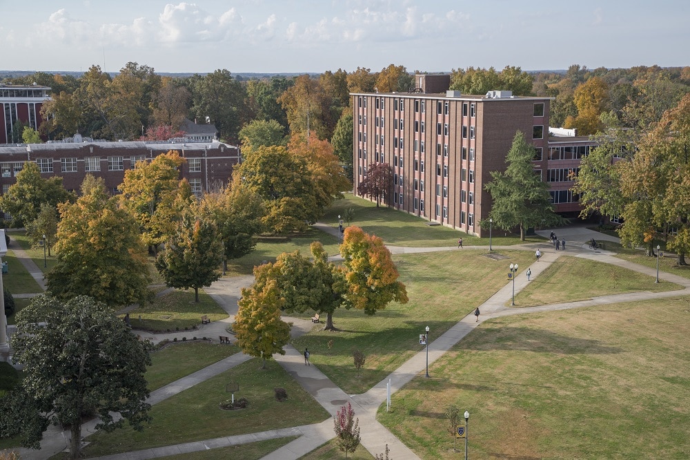 Murray State Quad, overhead view