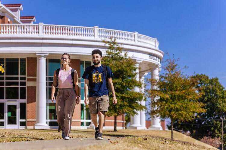 students walking on campus