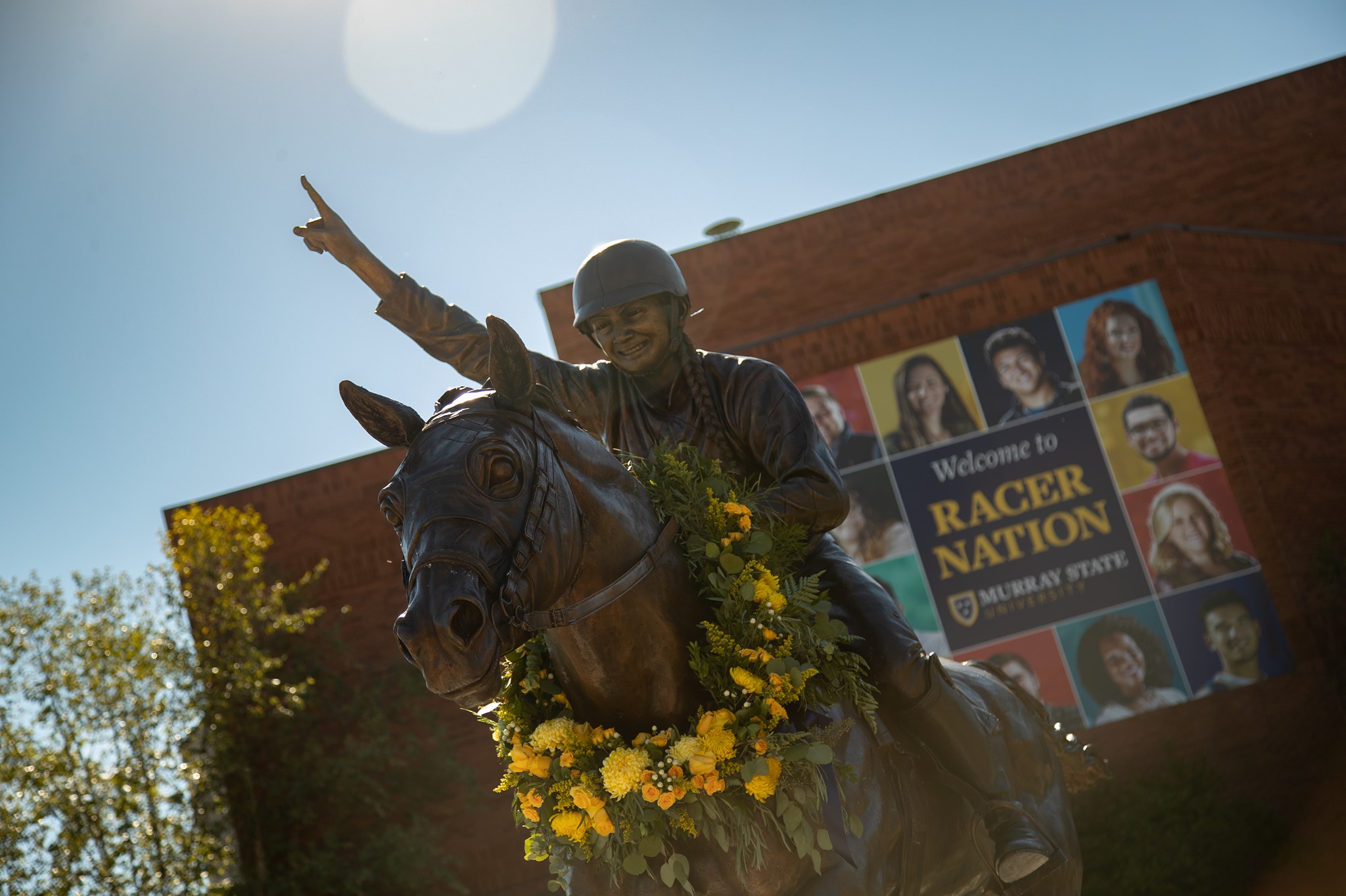 Racer One statue, closeup