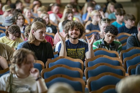 Photo of students attending Racer Welcome Week