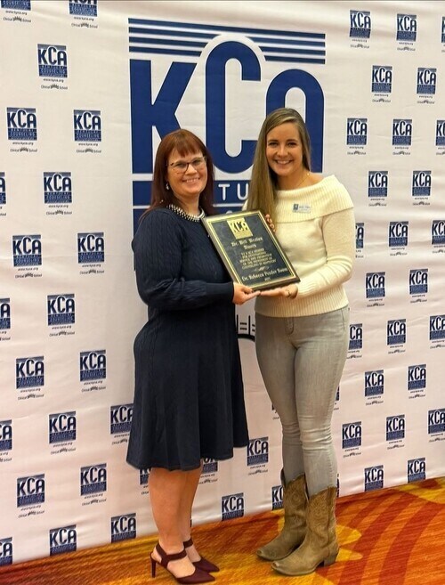 Dr. Rebecca Pender-Baum (left) and KCA President Molly Halpin Techau (right)