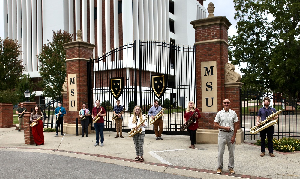 The saxophone choir is conducted by professor Scott Erickson