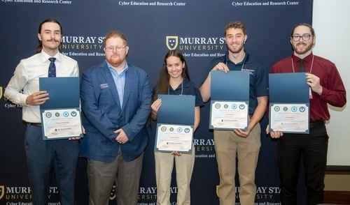 left to right Conner O’Brien-Eddy Dr. Randall Joyce Liliana Bazzell Aiden Green and Eli Skipworth.