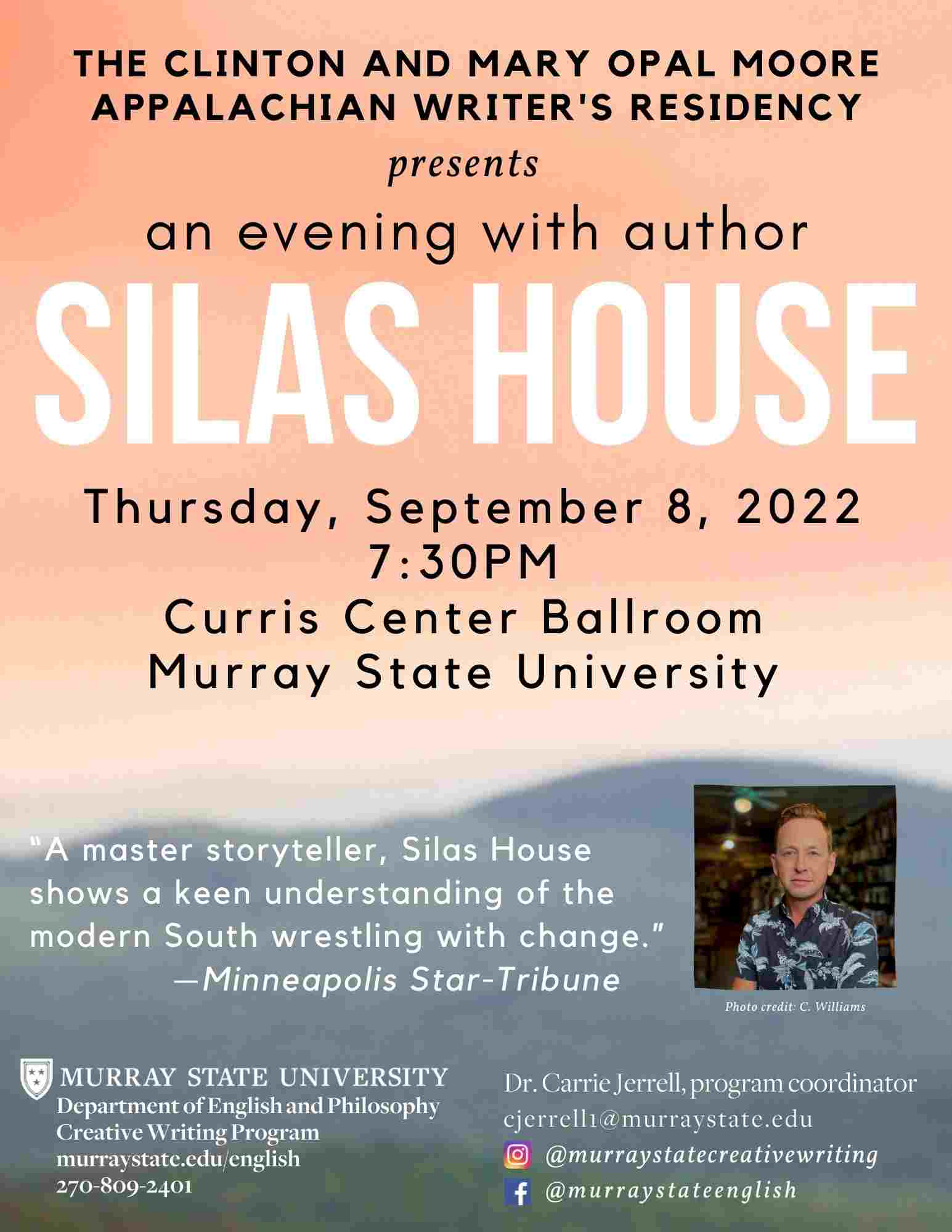Silas House Reading poster