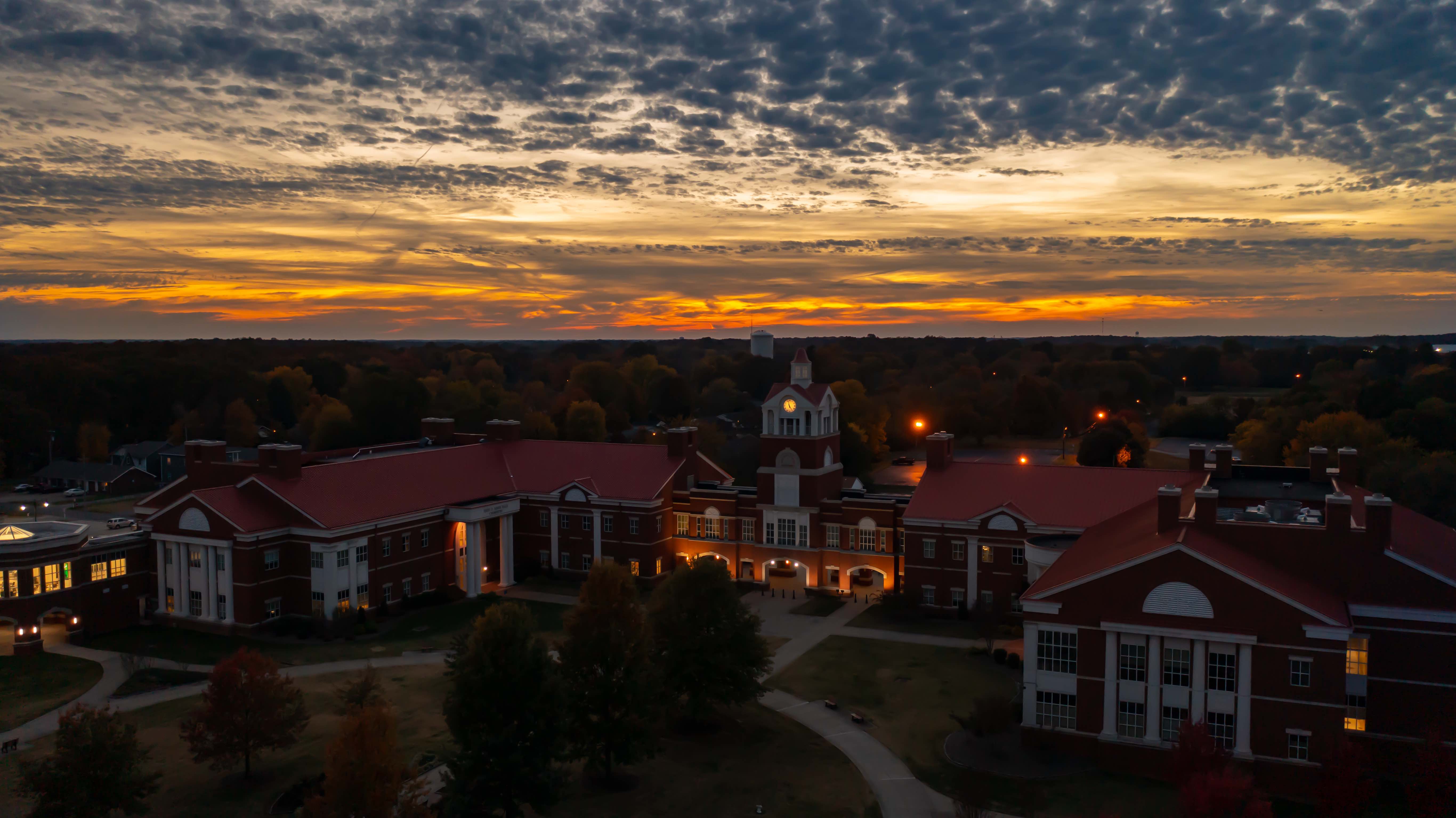 Murray State campus at sunset