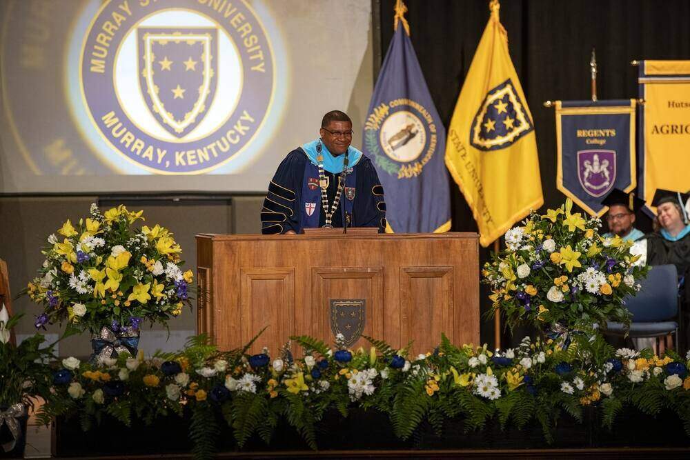 Dr. Patterson speaking during his inauguration