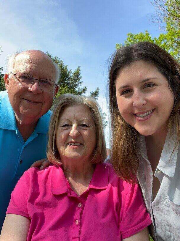 Krissa Dudley with her parents George and Susan Dudley