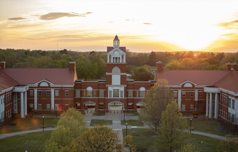 Science complex shot from a drone