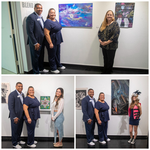 Oakhurst Art Scholarship winners Lisa Greene, Emily Ray, and Lily Insco