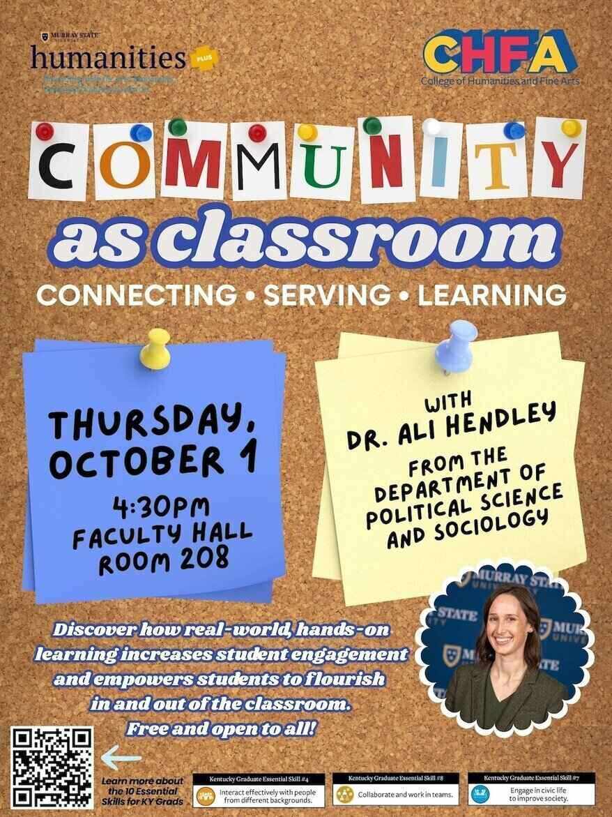 Community as Classroom time, date, location and speaker information.