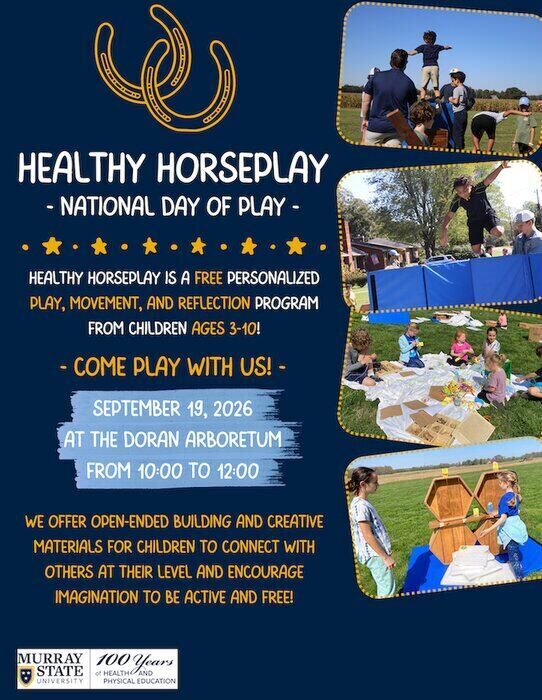 Flyer describing Healthy Horseplay event: September 19 at the Doran Arboretum from 10 a.m. to noon.