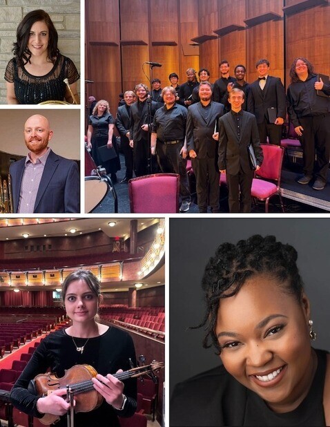 Collage of Department of Music faculty, students, and alum