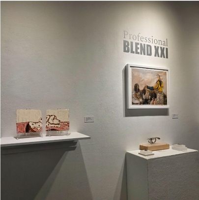 various artwork pieces on display
